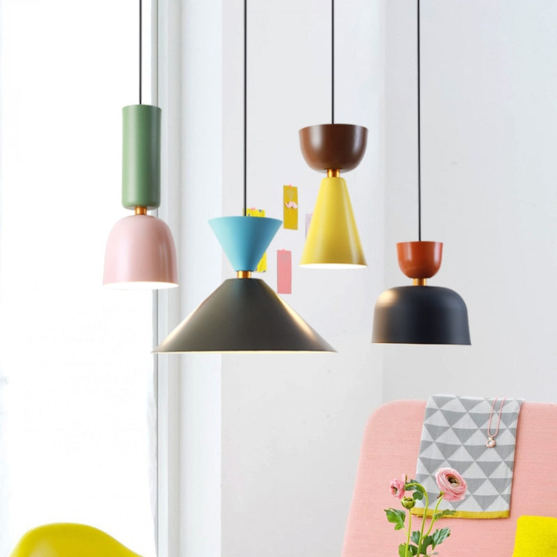 Colorful Nordic Topaz Shade LED Suspension Design