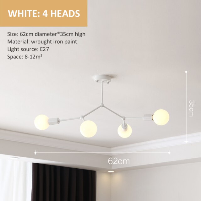 Industrial LED Chandelier with Multiple Metal Branches Rally