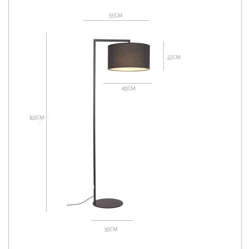 Modern Floor Lamp with Round Fabric Shade - Atmosphere