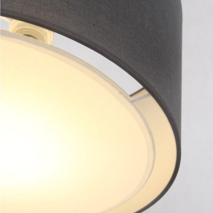 Modern Floor Lamp with Round Fabric Shade - Atmosphere
