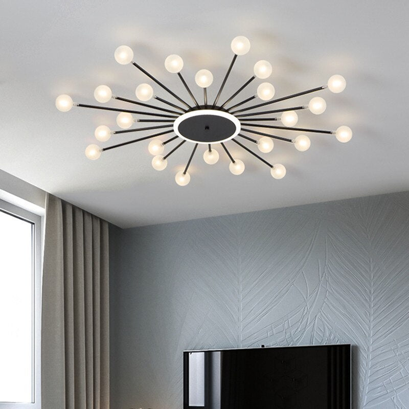 Modern LED Sun-Shaped Ceiling Light with Janira Beads