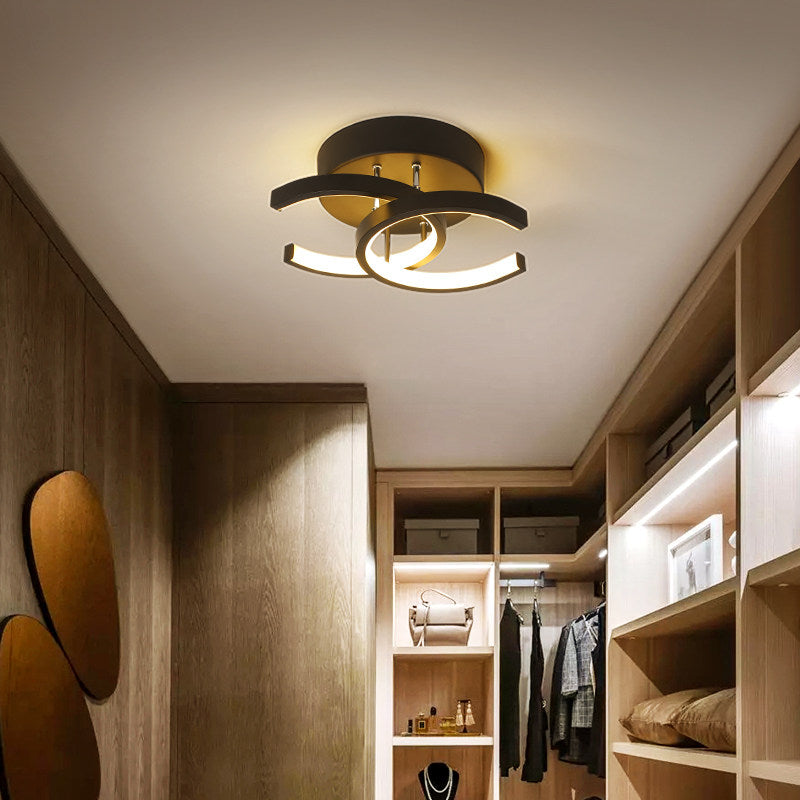 Modern LED Ceiling Light with Crossed Metal Arms Donatelo