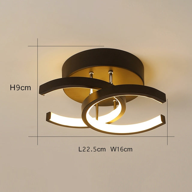 Modern LED Ceiling Light with Crossed Metal Arms Donatelo