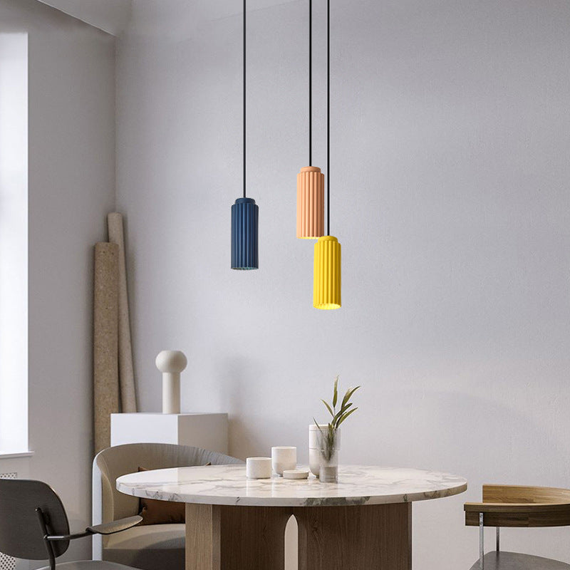 Modern LED Suspension Light with Colorful Tube Shade Kinna