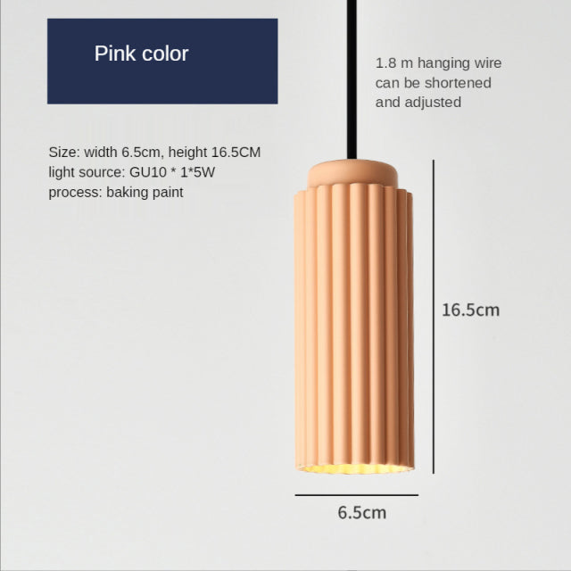 Modern LED Suspension Light with Colorful Tube Shade Kinna