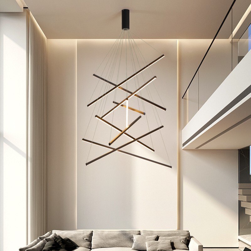 Solana LED Chandelier with Illuminated Metal Strips