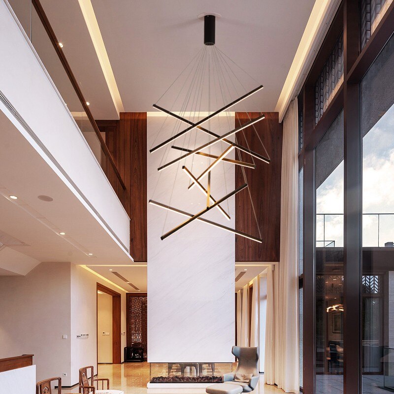 Solana LED Chandelier with Illuminated Metal Strips