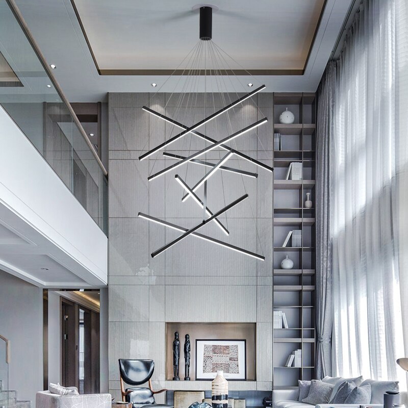 Solana LED Chandelier with Illuminated Metal Strips