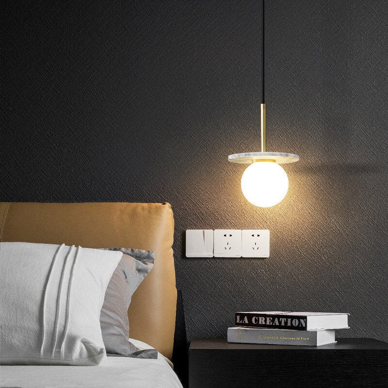 Gianna Flat Marble Shade Pendant Light