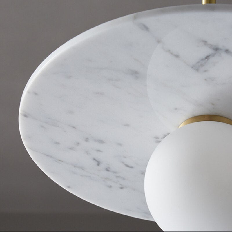 Gianna Flat Marble Shade Pendant Light