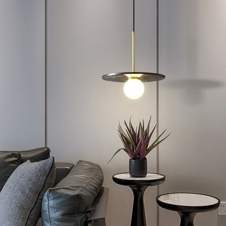 Gianna Flat Marble Shade Pendant Light