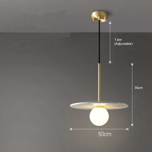 Gianna Flat Marble Shade Pendant Light