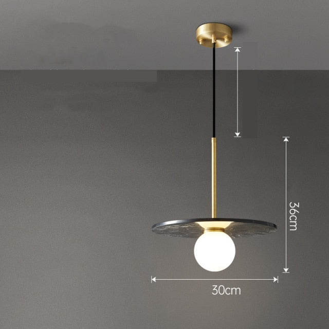 Gianna Flat Marble Shade Pendant Light