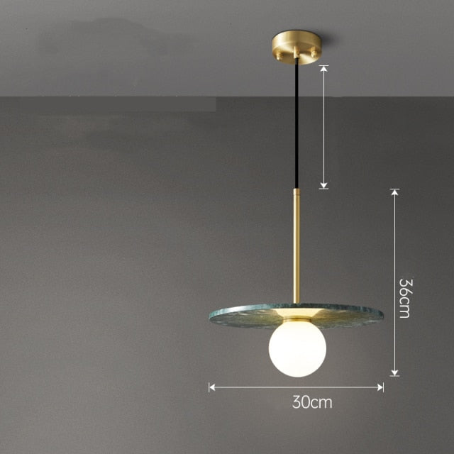 Gianna Flat Marble Shade Pendant Light