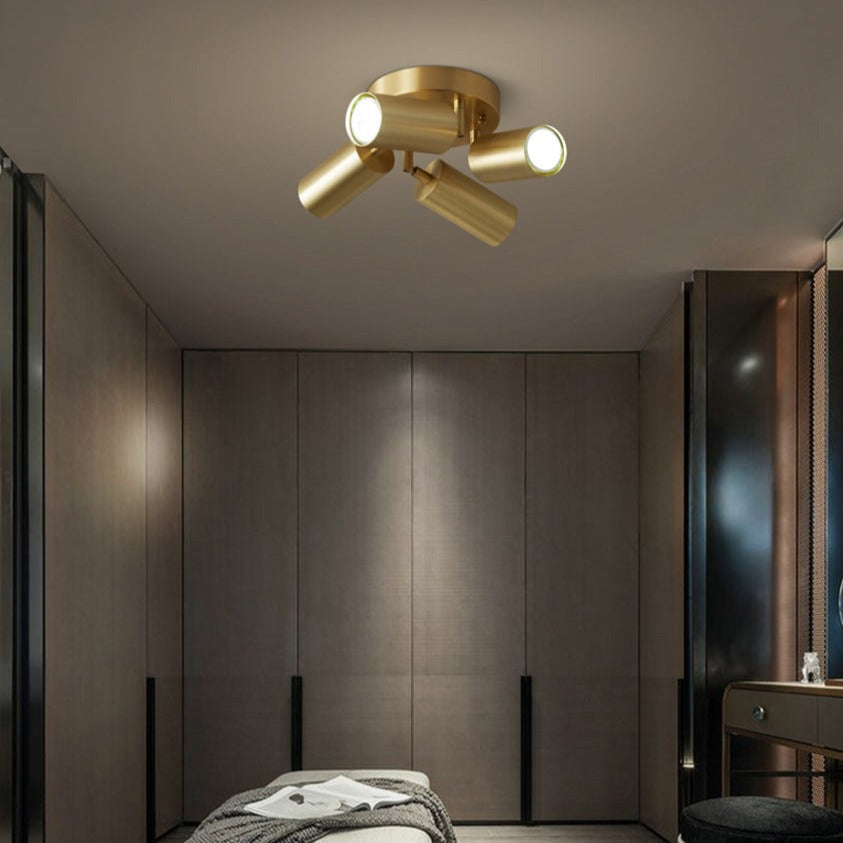 Modern Ceiling Light with Adjustable Gold Spotlights Finn
