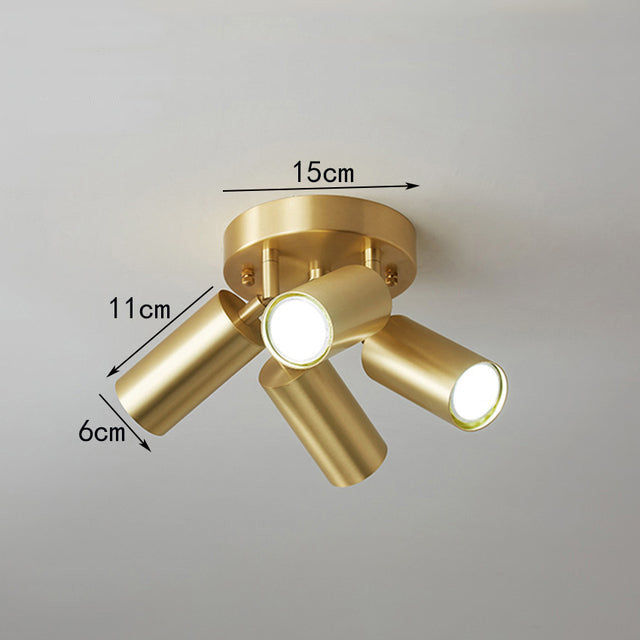 Modern Ceiling Light with Adjustable Gold Spotlights Finn