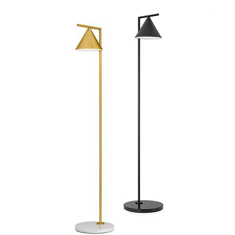 Nordic Design LED Floor Lamp with Marble Base (Black or Gold)