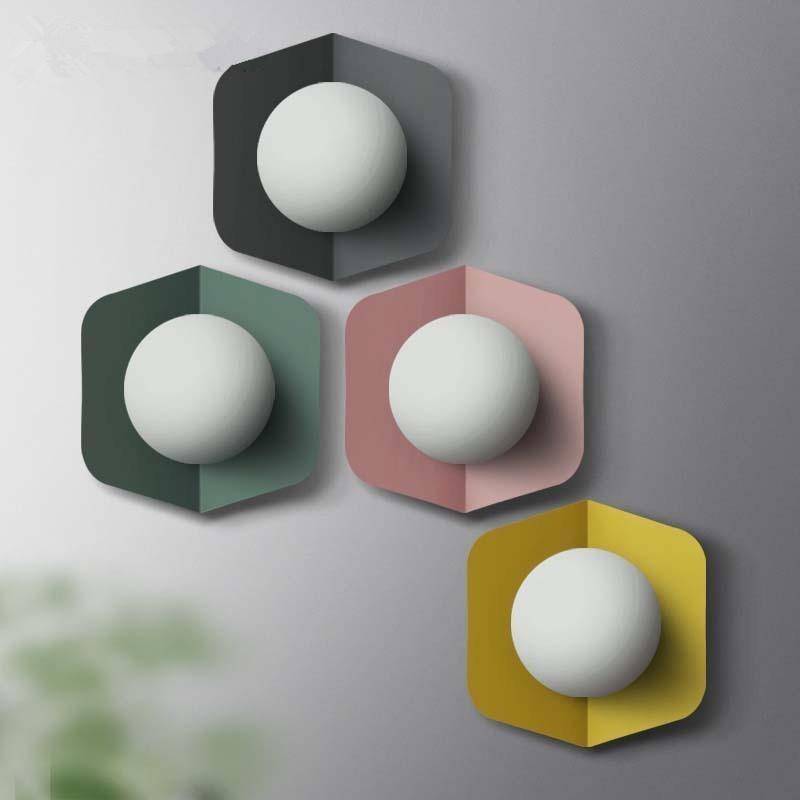 Modern Minimalist White Globe LED Wall Sconce