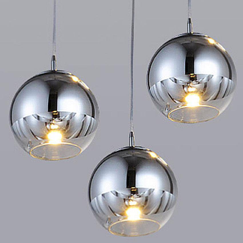 Chrome and Glass Spherical Pendant