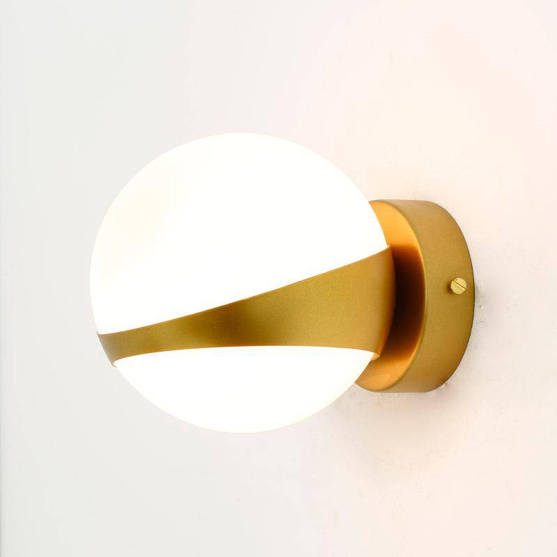 Gold Wall Sconce with Ball Accent