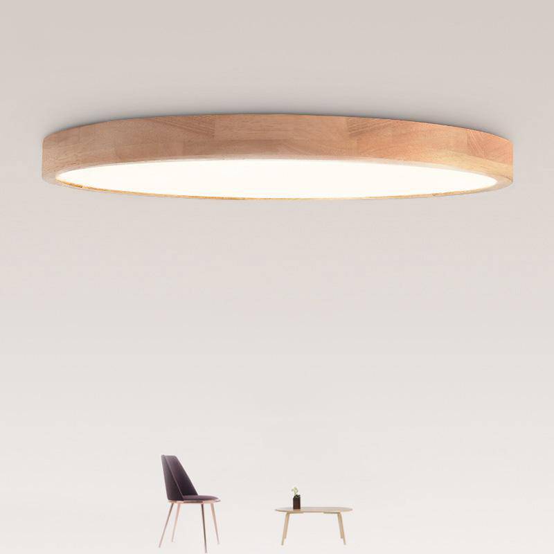 Ultra-Thin Round LED Wood Ceiling Light