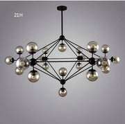 Black Multi-Branch Chandelier with Livewin Glass