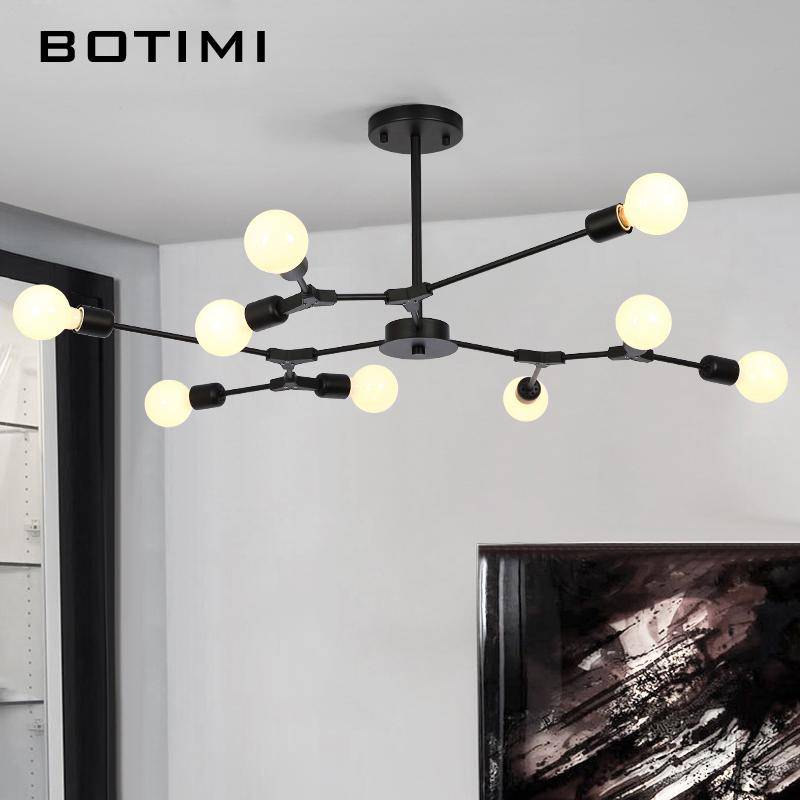 LED Pendant Light with Black Branch Design
