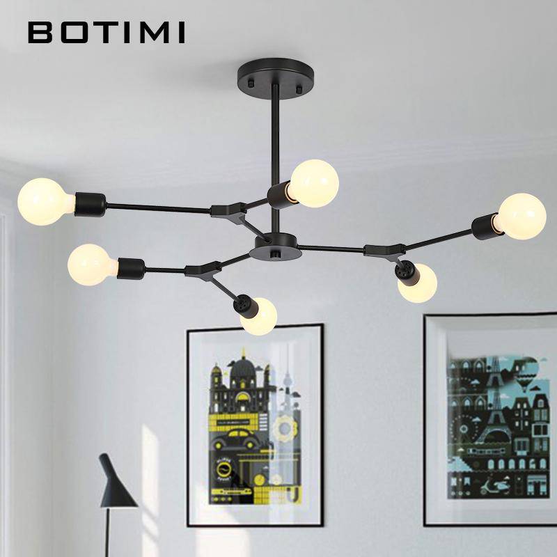 LED Pendant Light with Black Branch Design