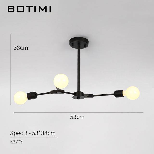 LED Pendant Light with Black Branch Design