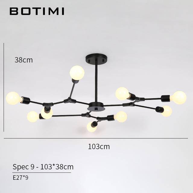 LED Pendant Light with Black Branch Design