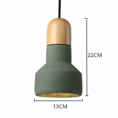 Nordic Cement and Wood LED Pendant Light
