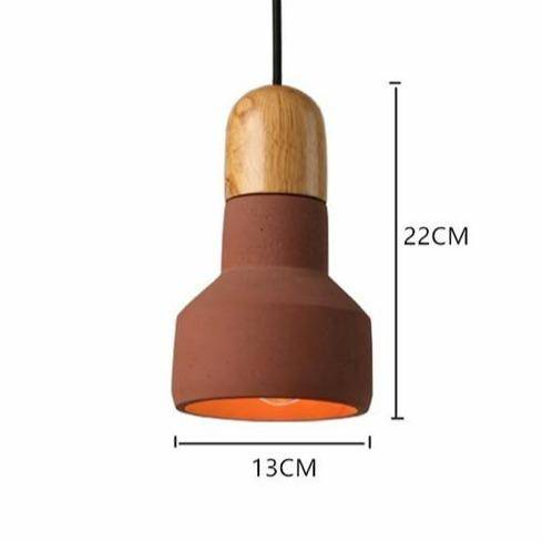 Nordic Cement and Wood LED Pendant Light