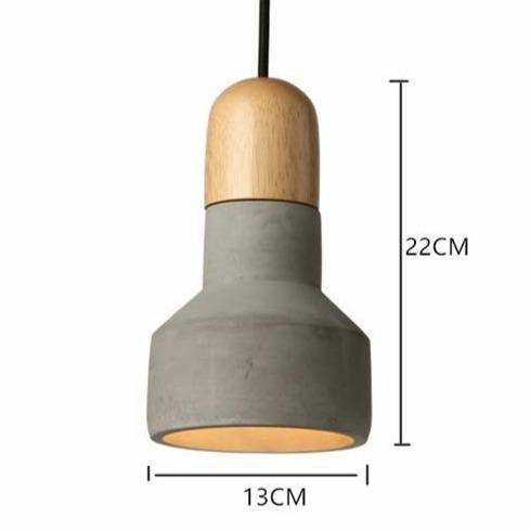 Nordic Cement and Wood LED Pendant Light
