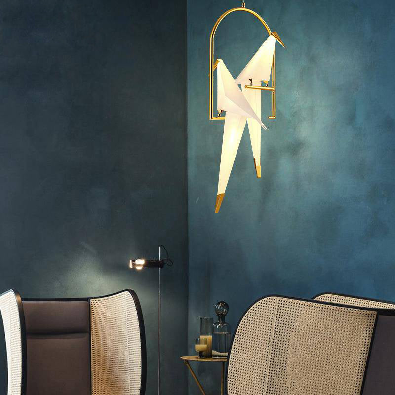 Gold Hoop LED Bird Pendant Light