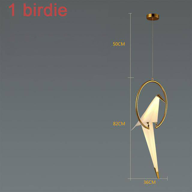 Gold Hoop LED Bird Pendant Light