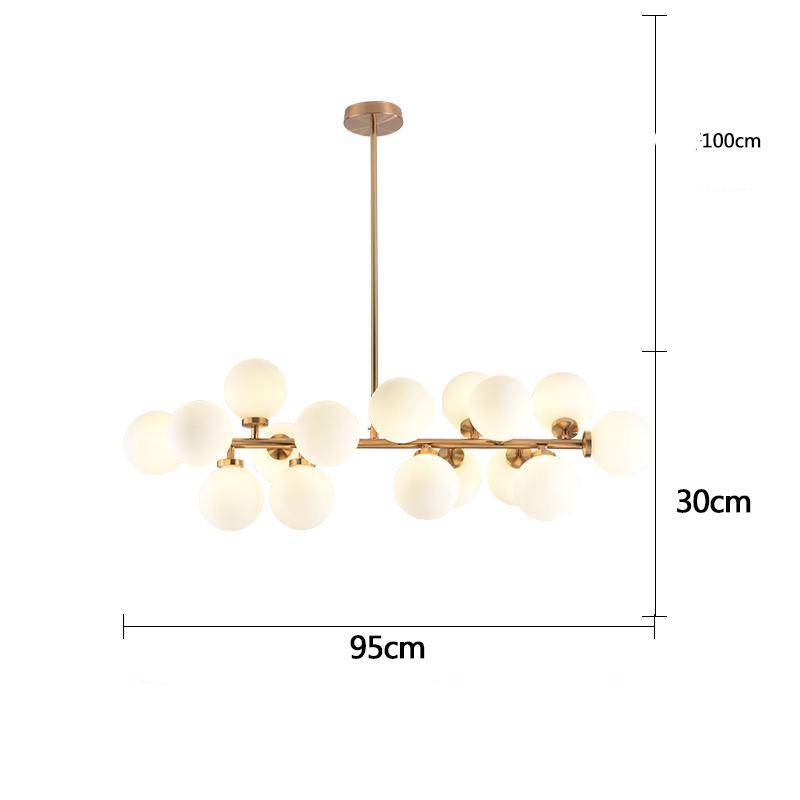 LED Branch Design Chandelier with Glass Balls (Black or Gold)