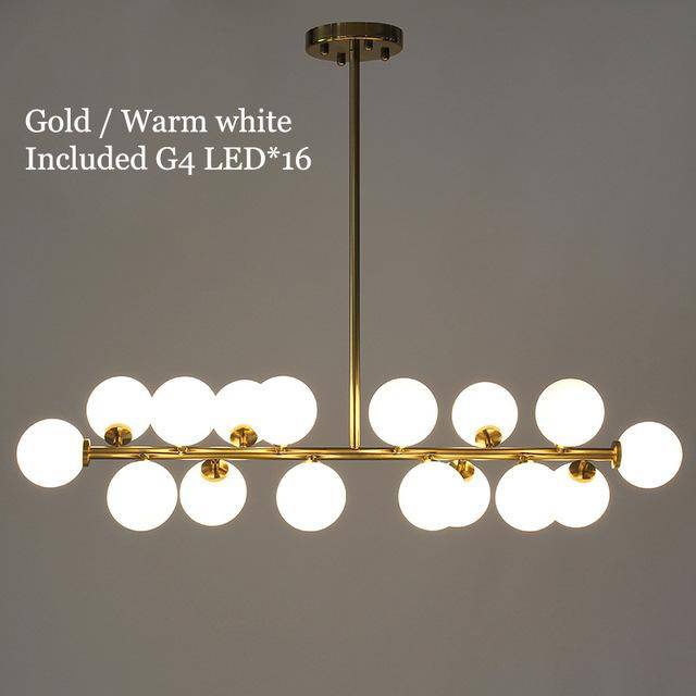 LED Branch Design Chandelier with Glass Balls (Black or Gold)