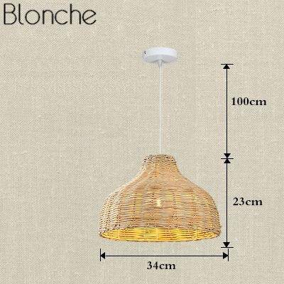 Colorful Rattan Shade LED Pendant Light