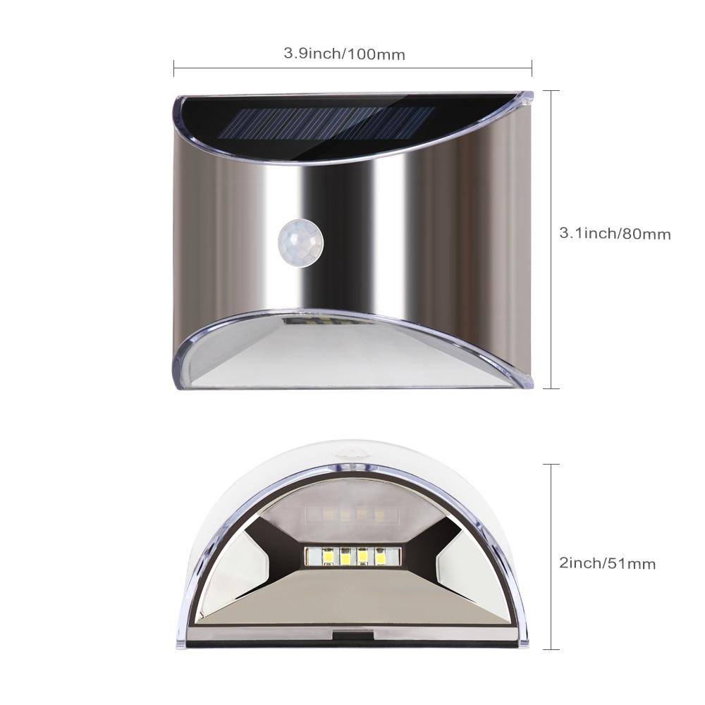 Rounded Chrome LED Solar Wall Light (Set of 2)