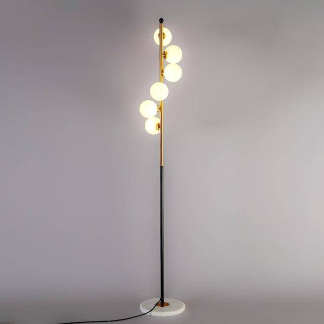 Modern Gold LED Floor Lamp with Glass Sphere