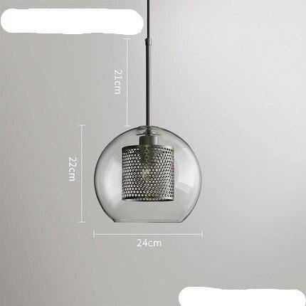 Industrial Style LED Pendant Light with Glass Globe Shade