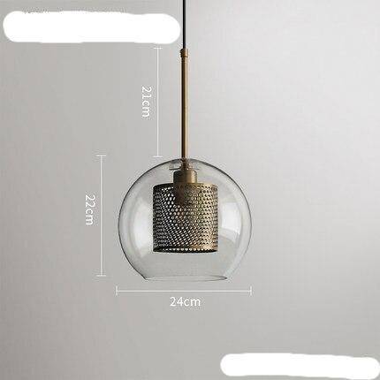 Industrial Style LED Pendant Light with Glass Globe Shade