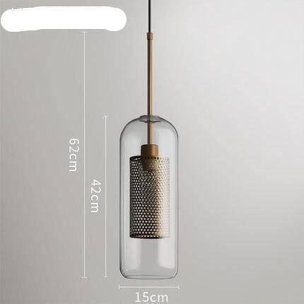 Industrial Style LED Pendant Light with Glass Globe Shade