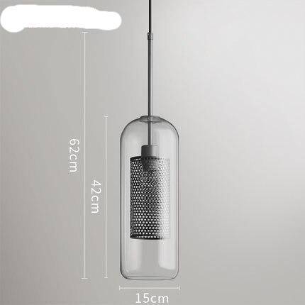 Industrial Style LED Pendant Light with Glass Globe Shade