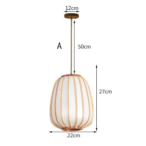 Bamboo LED Pendant Light with Round Japanese-Style Shade