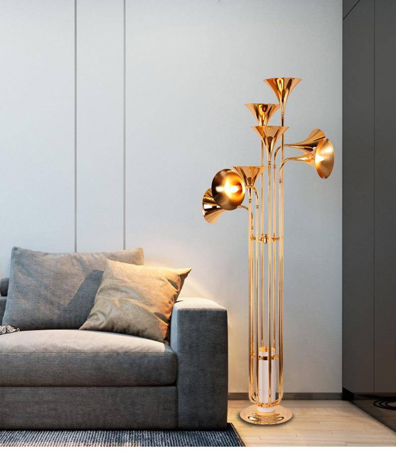 Modern Gold LED Floor Lamp for Living Room