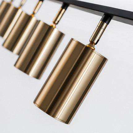 LED Chandelier with Adjustable Gold Spotlights