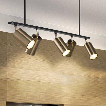 LED Chandelier with Adjustable Gold Spotlights