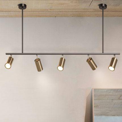 LED Chandelier with Adjustable Gold Spotlights