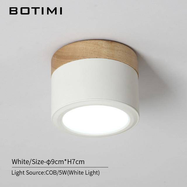 Botimi Cylindrical LED Spotlights with Wooden Base